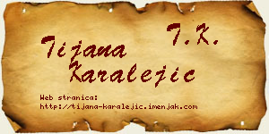 Tijana Karalejić vizit kartica